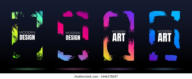 Vector frame for text. Modern Art graphics. Dynamic frame stylish geometric black background. Element for design business cards, invitations, gift cards, flyers and brochures