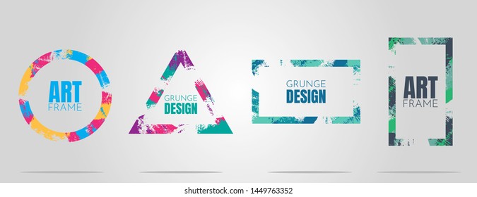 Vector frame for text. Modern Art graphics. Dynamic frame stylish geometric black background. Element for design business cards, invitations, gift cards, flyers and brochures