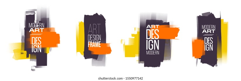 Vector frame for text Modern Art graphics for hipsters . dynamic frame stylish geometric black background. element for design business cards, invitations, gift cards, flyers and brochures