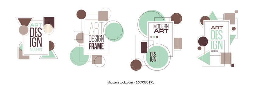 Vector frame for text Modern Art graphics for hipsters . dynamic frame stylish geometric. element for design business cards, invitations, gift cards, flyers and brochures