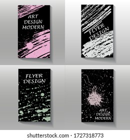 Vector frame for text Modern Art graphics for hipsters. Dynamic frame stylish geometric black background with gold. Vector illustration.
