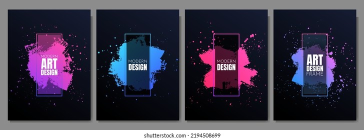 Vector frame for text. Modern Art graphics. Dynamic frame stylish geometric black background. Element for design event invitations, gift cards, flyers, posters, book covers, brochures, banners