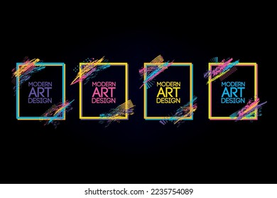 Vector frame for text Modern Art graphics for hipsters . dynamic frame stylish geometric black background . element for design business cards, invitations, gift cards, flyers and brochures.