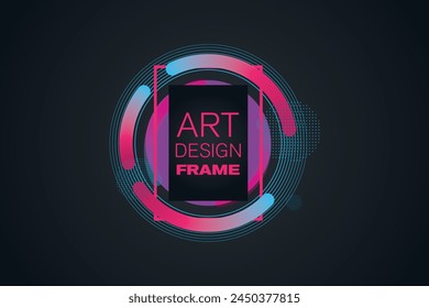 vector frame for text Modern Art graphics for hipsters . dynamic frame stylish geometric black background
