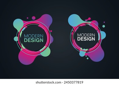 Marco de Vector para texto Modern Art graphics para hipsters . marco dinámico con estilo geométrico fondo negro