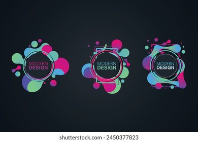 vector frame for text Modern Art graphics for hipsters . dynamic frame stylish geometric black background