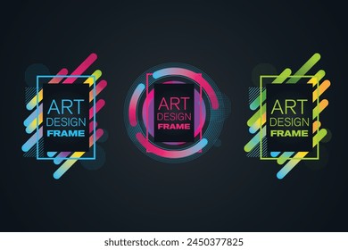 vector frame for text Modern Art graphics for hipsters . dynamic frame stylish geometric black background