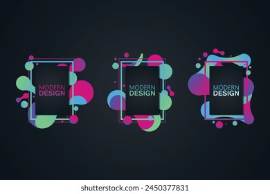 vector frame for text Modern Art graphics for hipsters . dynamic frame stylish geometric black background