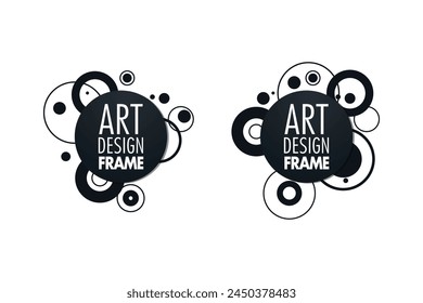 vector frame for text Modern Art graphics for hipsters . dynamic frame stylish geometric black background