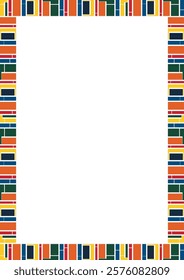 Vector frame for text. Modern Art graphics for hipsters. Colorful stylish geometric empty rectangle frame