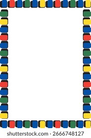 Vector frame for text. Modern Art graphics for hipsters. Colorful stylish geometric empty rectangle frame