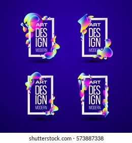 Vector frame for text Modern Art graphics for hipsters . dynamic frame stylish geometric colorful 80s-style kitsch. element for design business cards, invitations, gift cards, flyers and brochures.