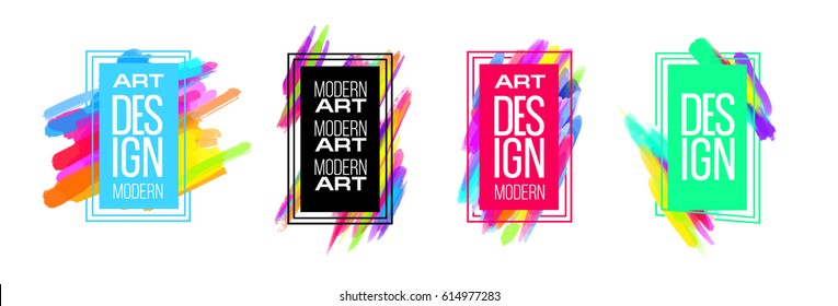 Vector frame for text Modern Art graphics for hipsters . dynamic frame stylish geometric black background with gold. element for design business cards, invitations, gift cards, flyers and brochures