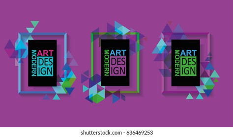 Vector frame for text Modern Art Design . Dynamic frame stylish geometric background. element for design gift cards, flyers and brochures.