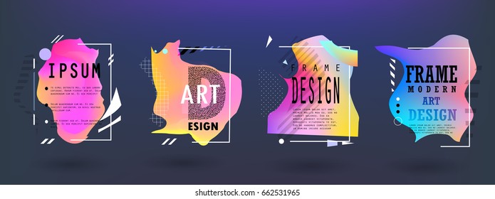 Vector frame for text Modern Art graphics. Dynamic stylish frame 