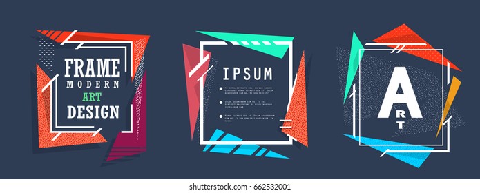 Vector Frame For Text Modern Art Graphics. Dynamic Stylish Frame 