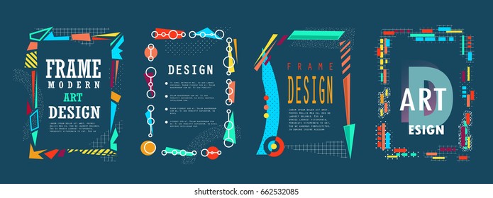 Vector frame for text Modern Art graphics. Dynamic stylish frame 
