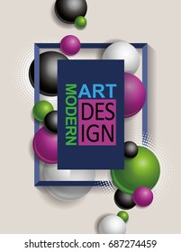 Vector frame for text Modern Art Design . Dynamic frame stylish sphere background. element for design cards, flyers and brochures.