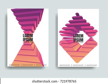 Vector frame for text Modern Art graphics. Minimal covers design set. Colorful geometric shapes in motion. Geometric shapes 3d backgrounds set. Applicable for covers, placards, posters, flyers designs