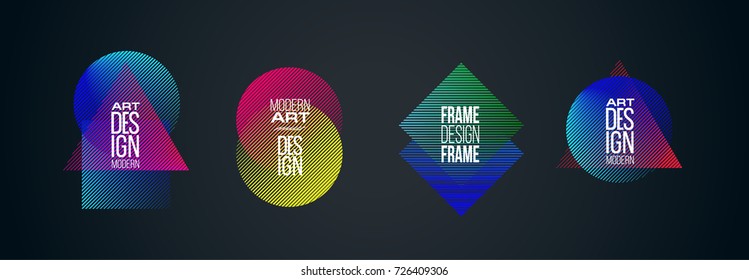 Vector frame for text Modern Art graphics for hipsters . dynamic frame stylish geometric . element for design business cards, invitations, gift cards, flyer and brochures. 