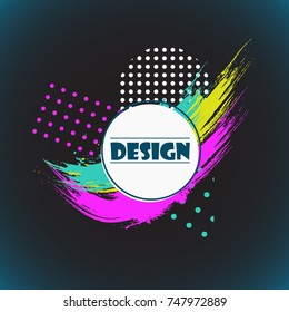 Vector frame for text Modern Art graphics. dynamic frame stylish brush stroke with abstract gradient black background. element for design business cards, invitations, gift cards, flyers and brochures