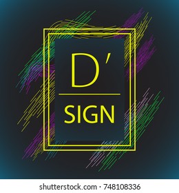 Vector frame for text Modern Art graphics. dynamic frame stylish brush line with gradient black background. element for design business cards, invitations, gift cards, flyers and brochures
