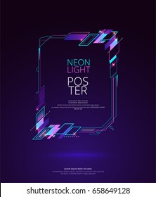 Vector frame for text modern graphic art for hipsters . dynamic frame stylish geometric black background. element for design business cards, invitations, gift cards, flyers and brochures.