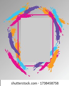 Vector frame for text and photo  Modern Art graphics. dynamic frame stylish geometric white and light background. element for design business cards, invitations, gift cards, flyers and brochures