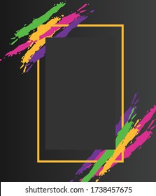 Vector frame for text and photos Modern Art graphics for hipsters . dynamic frame stylish geometric black background. element for design business cards, invitations, gift cards, flyers and brochures