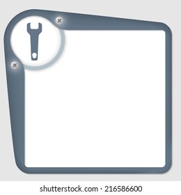vector frame for text with screws and spanner