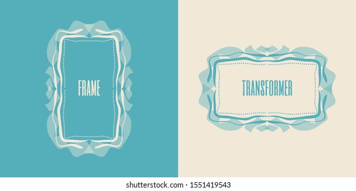 Vector frame transformer stripe mobile frame. 6 items of isolated, separated borders.