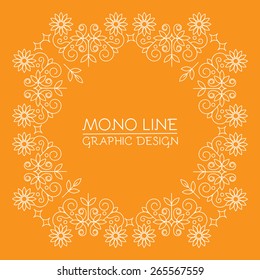 Vector frame in trendy mono line style. 