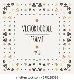 Vector frame of triangles and segments manually drawn