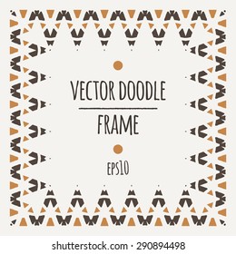 Vector frame of triangles and segments manually drawn
