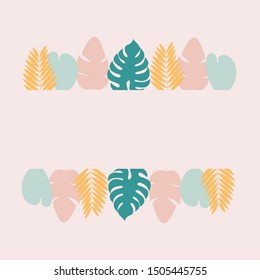vector frame with tropical leaves