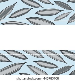 Vector frame with tropical leaves. Invitation with floral background.
