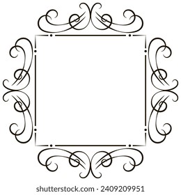 Vector frame and vignette for design template. Element in Victorian style. Ornate decor for invitations, greeting cards, certificate, thank you message.