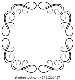 Vector frame and vignette for design template. Element in Victorian style. Ornate decor for invitations, greeting cards, certificate, thank you message.