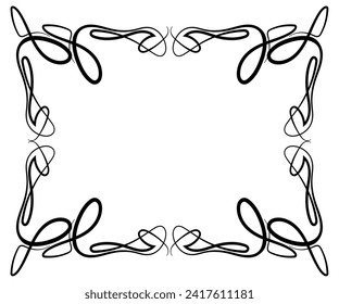 Vector frame and vignette for design template. Element in Victorian style. Ornate decor for invitations, greeting cards, certificate.