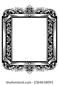 vector frame vintage carving illustration design