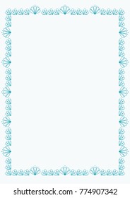 Vector frame. Vintage frame. Floral elements.  Certificate. Diploma. Wedding frame. Floral pattern.