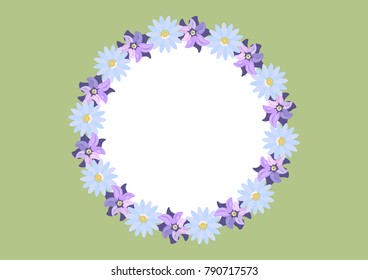 Vector frame vintage flowers spring background celebration pattern
