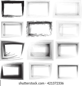 Vector Frame . Vintage Frame . Grunge Black and White Frame . Distress Frame . Border Frame for your Design . Distress Frame .Grunge Frame
