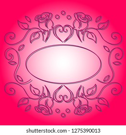 Vector frame vintage pink decoration 