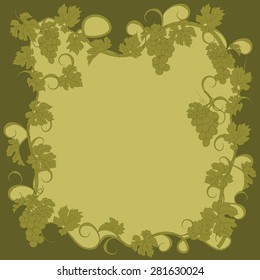 Vector frame in vintage style with vines.