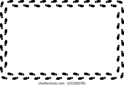 Marco vectorial de las huellas de un zapato para caminar.