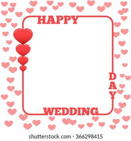 Vector frame wedding decoration, vector frame with hearts, vector frame with hearts for invitation