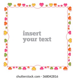 Vector frame wedding decoration, vector frame with hearts, vector frame with hearts for invitation
