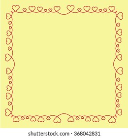 Vector frame wedding decoration, vector frame with hearts, vector frame with hearts for invitation