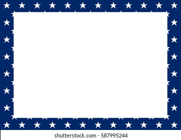 Vector Frame of white stars on a blue background